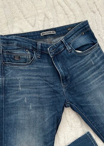Erkek Mavi Denim Normal Kesim Jean - Görsel 3