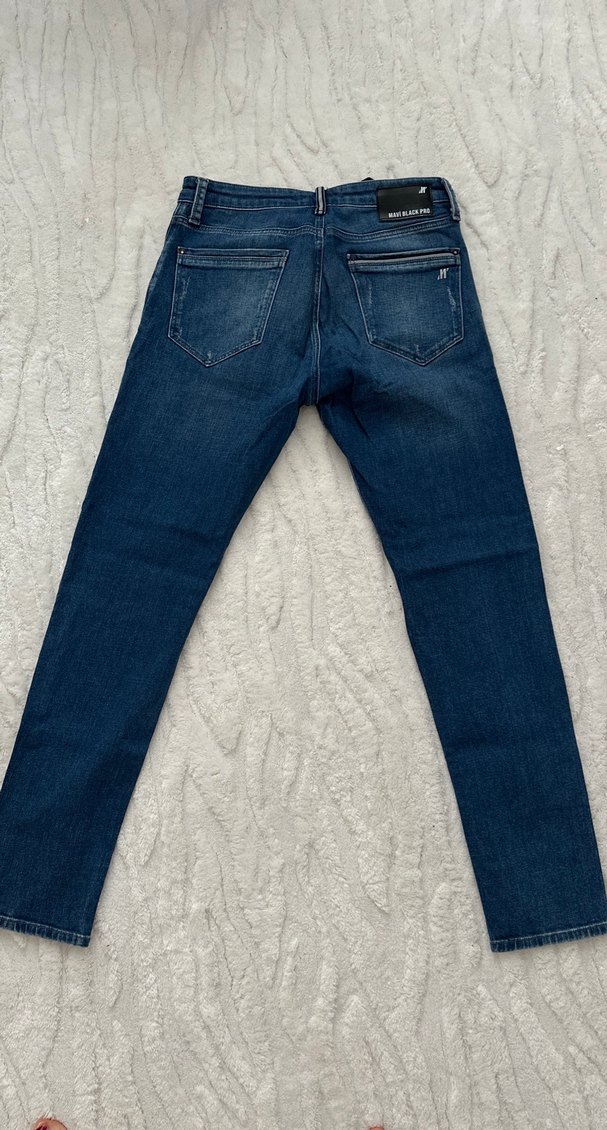 Erkek Mavi Denim Normal Kesim Jean - Görsel 4