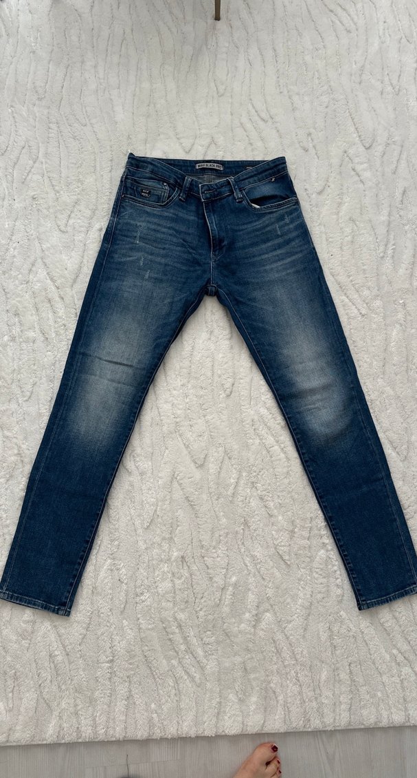 Erkek Mavi Denim Normal Kesim Jean - Görsel 2