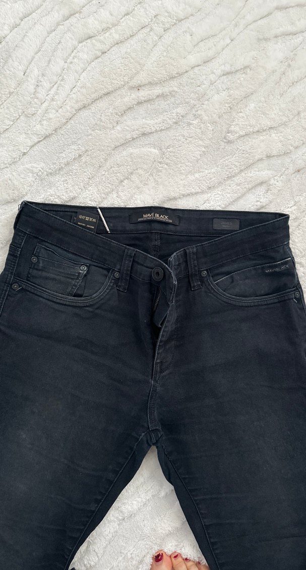 Erkek Siyah Regular Fit Denim Pantolon - Görsel 2