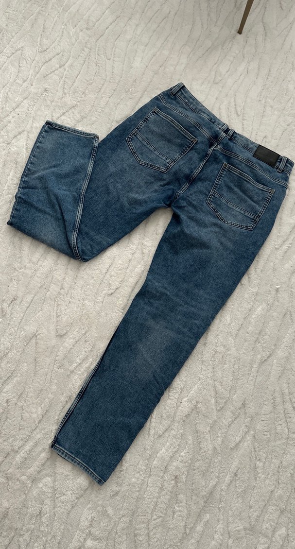 Erkek Lacivert Regular Fit Denim Pantolon - Görsel 5