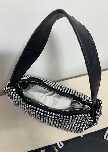 Siyah Boncuklu Kadın Omuz Çantası - Görsel 6