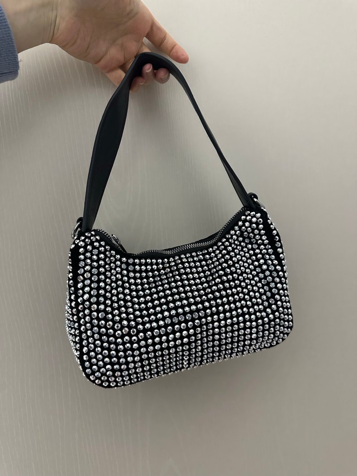 Siyah Boncuklu Kadın Omuz Çantası - Görsel 2