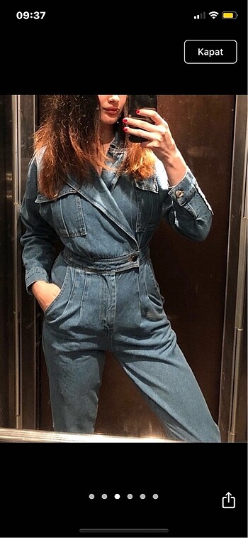 s Beden mavi Renk Kot tulum kadın zara