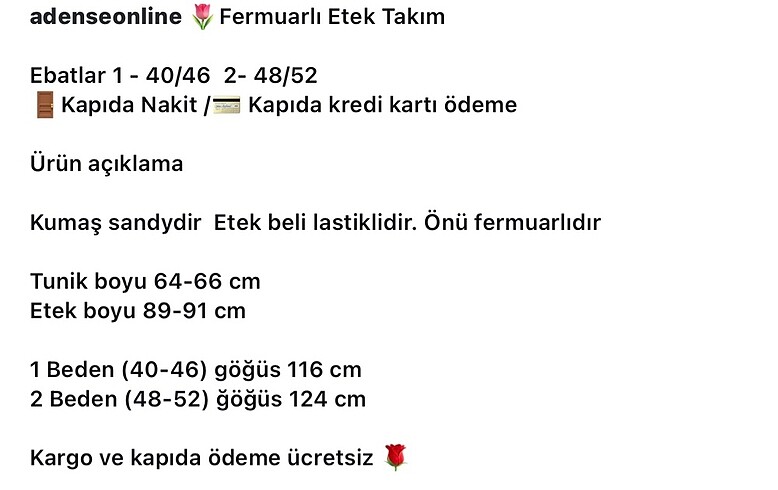 Diğer Fermuarlı etek takım