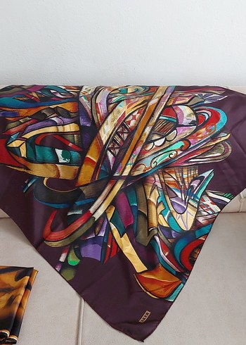 Armine ve aker %100 twill ipek eşarp - Görsel 4