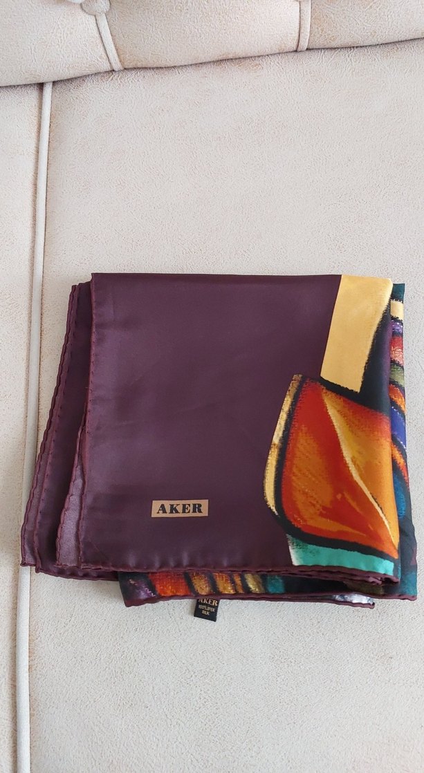 Armine ve aker %100 twill ipek eşarp - Görsel 3
