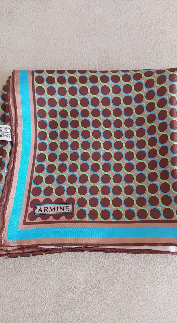 Armine ve aker %100 twill ipek eşarp - Görsel 2