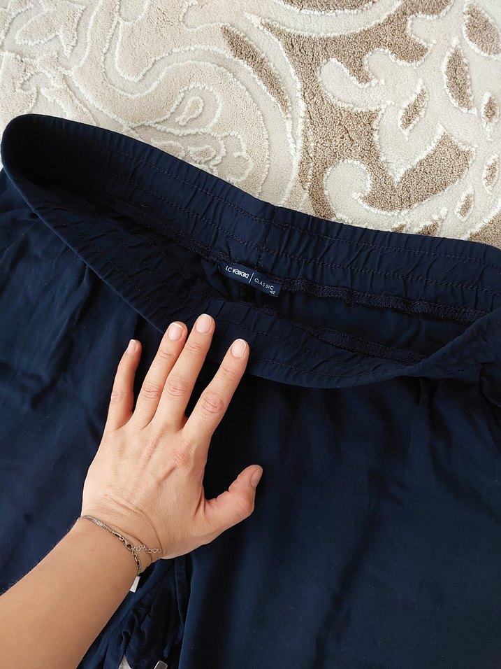 Kadın Lacivert Rahat Kesim Pantolon - Görsel 3