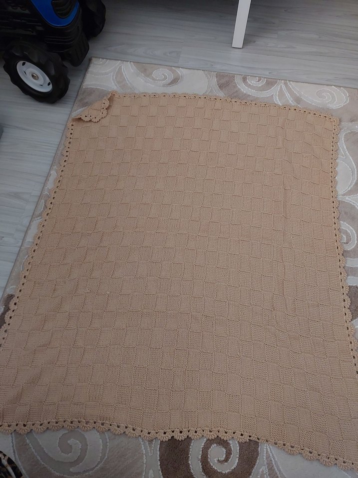 Nakışlı Bej Pastel Battaniye - Görsel 3