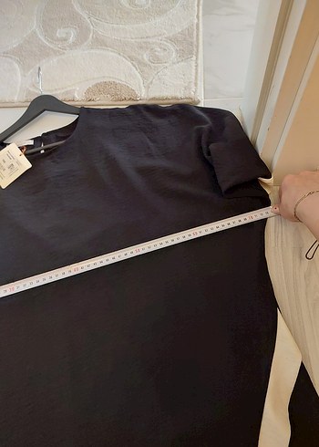 Drapeli Siyah Uzun Elbise - Görsel 2