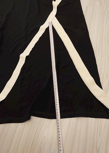 Drapeli Siyah Uzun Elbise - Görsel 5