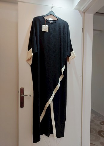 Drapeli Siyah Uzun Elbise - Görsel 9