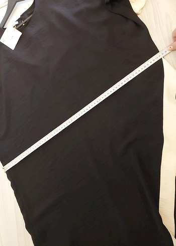 Drapeli Siyah Uzun Elbise - Görsel 3