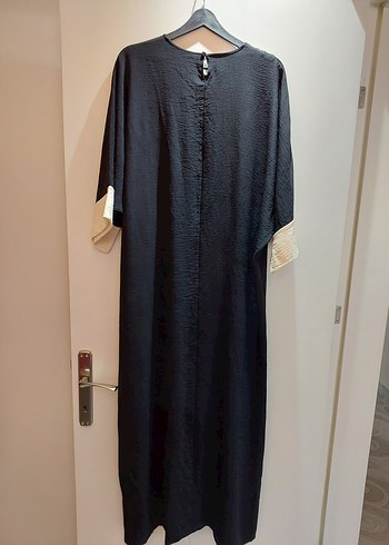 Drapeli Siyah Uzun Elbise - Görsel 6