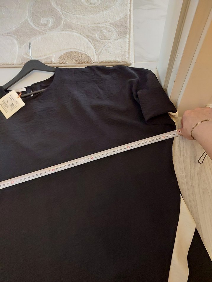 Drapeli Siyah Uzun Elbise - Görsel 2