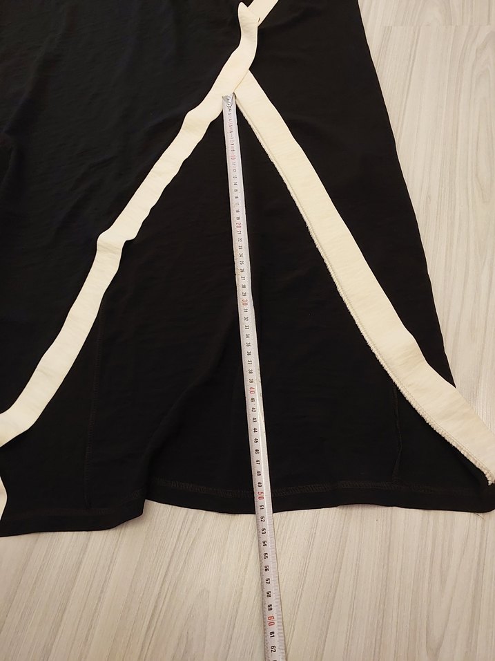 Drapeli Siyah Uzun Elbise - Görsel 5