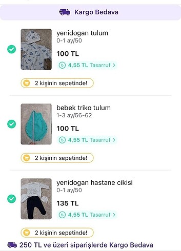0-1 Ay Beden çeşitli Renk Toplu bebek giyim