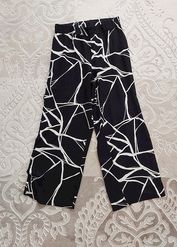 Siyah Beyaz Zebra Desenli Kadın Bol Pantolon