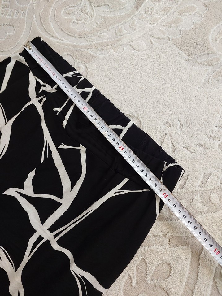 Siyah Beyaz Zebra Desenli Kadın Bol Pantolon - Görsel 3