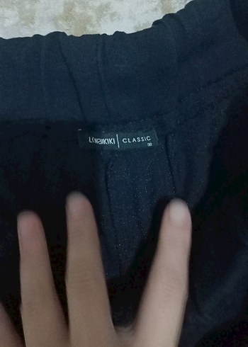 Düğmeli Gri Keten Kadın Pantolon