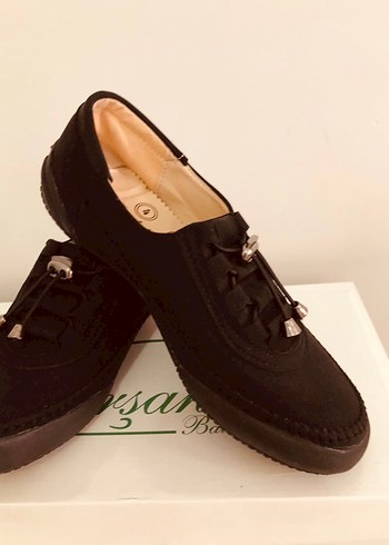 Siyah 7 nokta comfort ortopedik  kauçuk taban kadın ayakkabı - Görsel 3