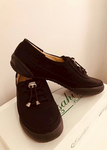 Siyah 7 nokta comfort ortopedik  kauçuk taban kadın ayakkabı - Görsel 4