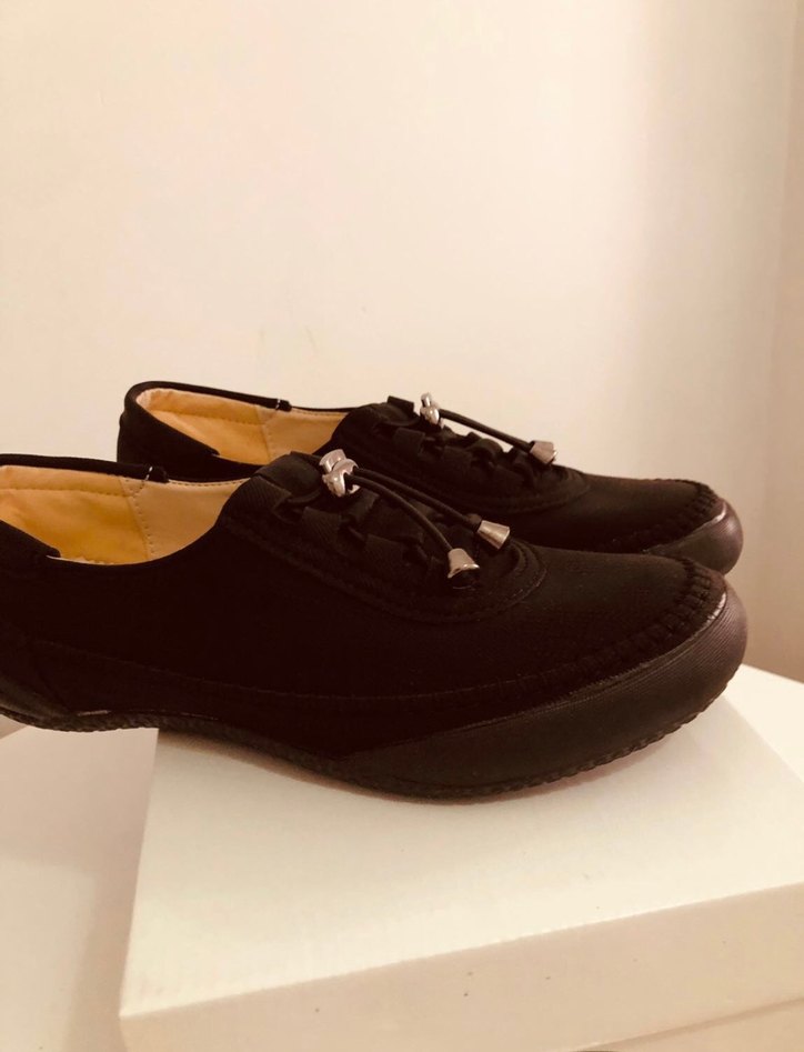 Siyah 7 nokta comfort ortopedik  kauçuk taban kadın ayakkabı - Görsel 5