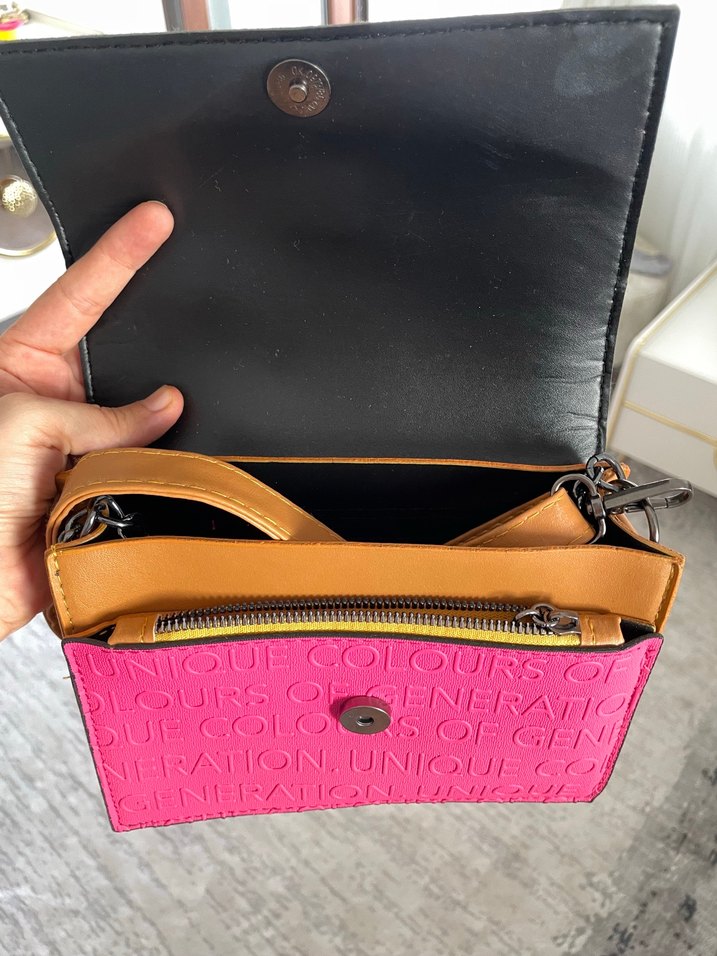 Pembe Deri Baskılı Kadın Çanta - Görsel 2