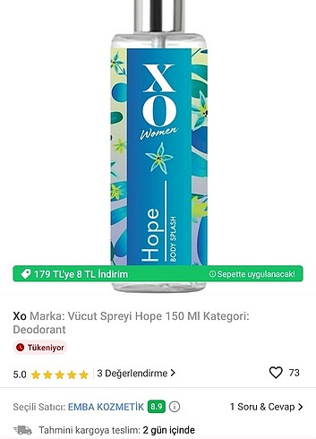 XO VÜCUT SPREYİ 