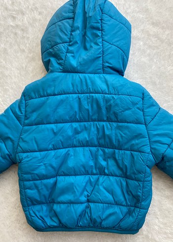 Mavi Kapüşonlu Erkek bebek Mont - Görsel 3