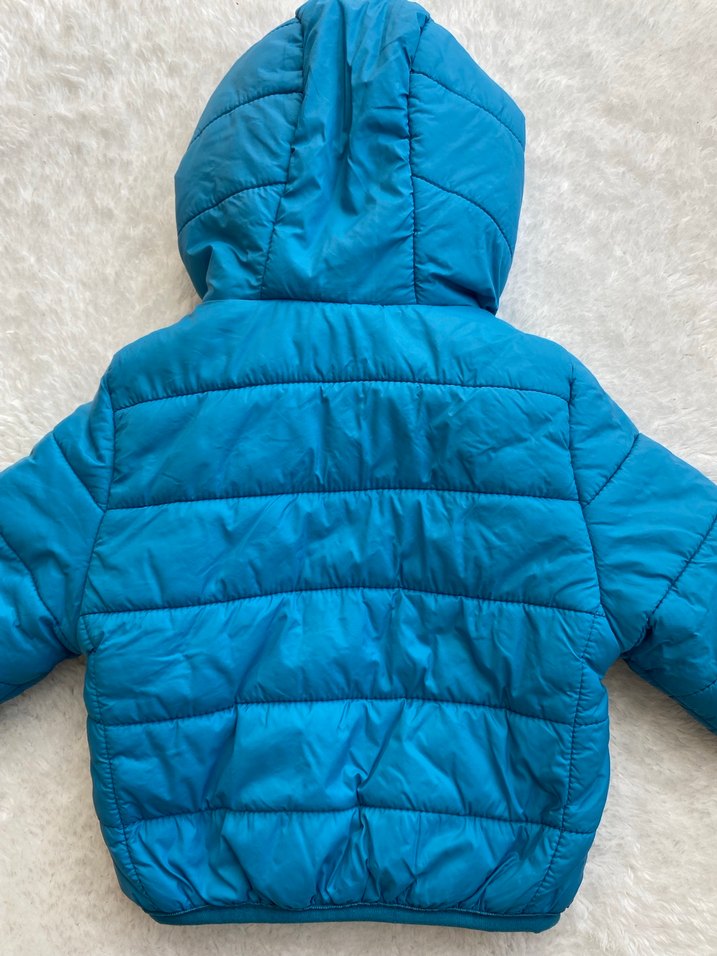 Mavi Kapüşonlu Erkek bebek  Mont - Görsel 4