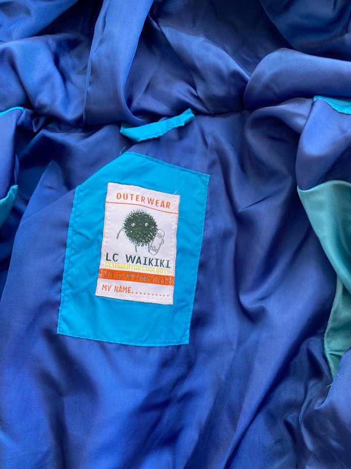 Mavi Kapüşonlu Erkek bebek  Mont - Görsel 5