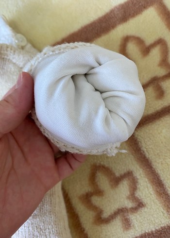 Bej Nakışlı Triko Bebek Tulum - Görsel 3