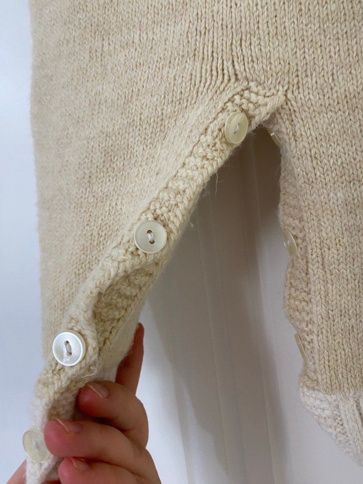 Bej Nakışlı Triko Bebek Tulum - Görsel 4