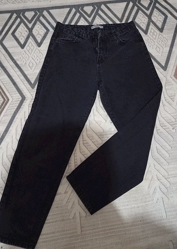 Siyah Regular Fit Midi Kadın Kot Pantolon
