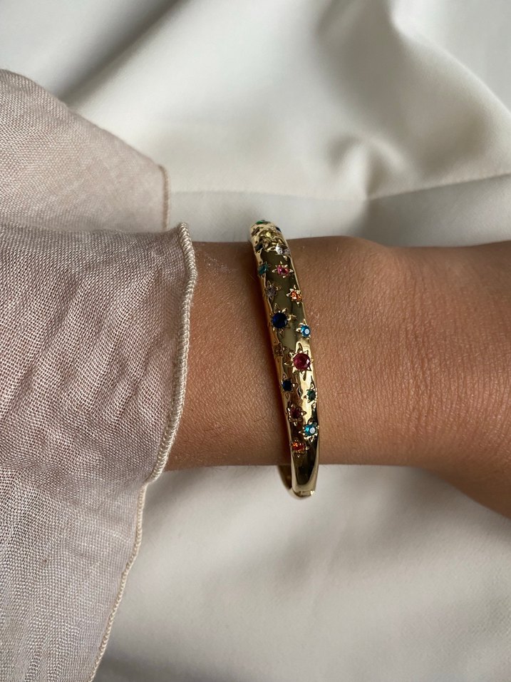 Renkli Taşlı Kelepçe - Görsel 3