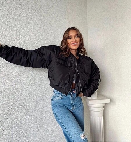 Zara CROP BOMBER CEKET
