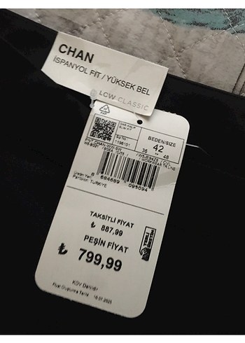 42 Beden Lcw Classic kadın chan model pantolon