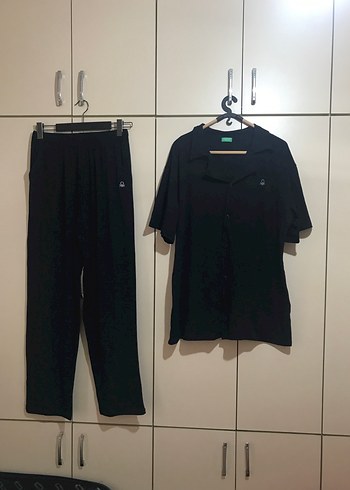 Benetton Siyah Kısa Kollu Pijama Takımı