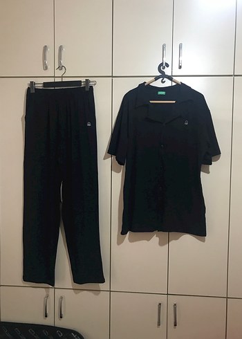 Siyah Kısa Kollu Pijama Takımı