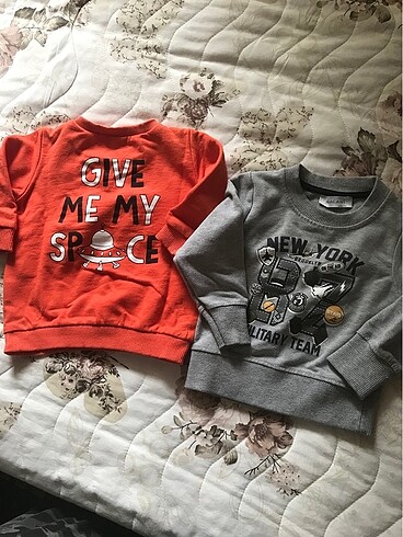 6 Ay Beden turuncu Renk Bebek baharlık sweatler