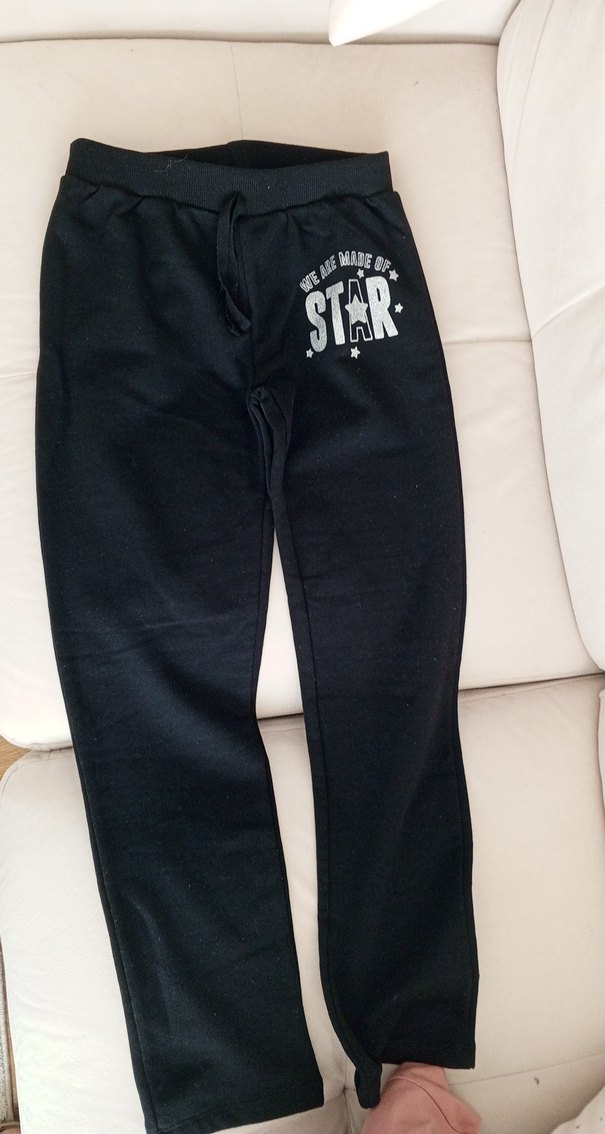 Kız Siyah Baskılı Rahat Eşofman Altı - Görsel 2