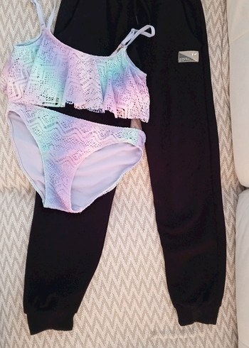 H&M Pastel Renkli Dantel Detaylı Kız Bikini