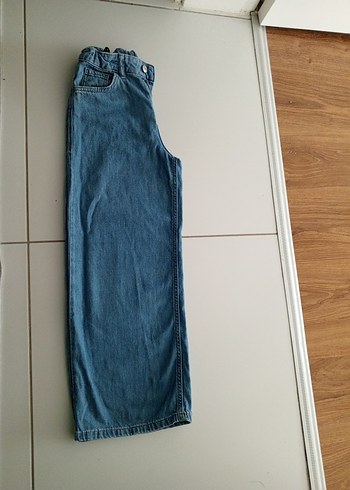9 Yaş Beden kız çocuk Mavi Bol Kesim Kot Pantolon