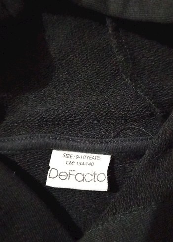 Siyah Kapüşonlu 9-10 yaş erkek çocuk Sweatshirt - Görsel 4