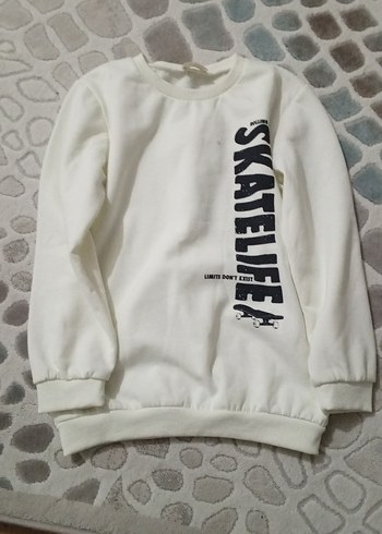 Beyaz Erkek çovukSweatshirt - Görsel 4