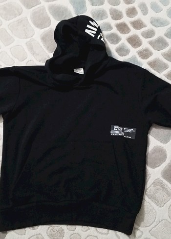 Kapüşonlu Siyah Erkek Çocuk Sweatshirt - Görsel 4