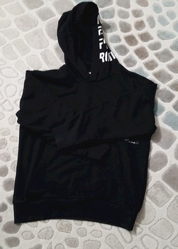 Kapüşonlu Siyah Erkek Çocuk Sweatshirt - Görsel 5