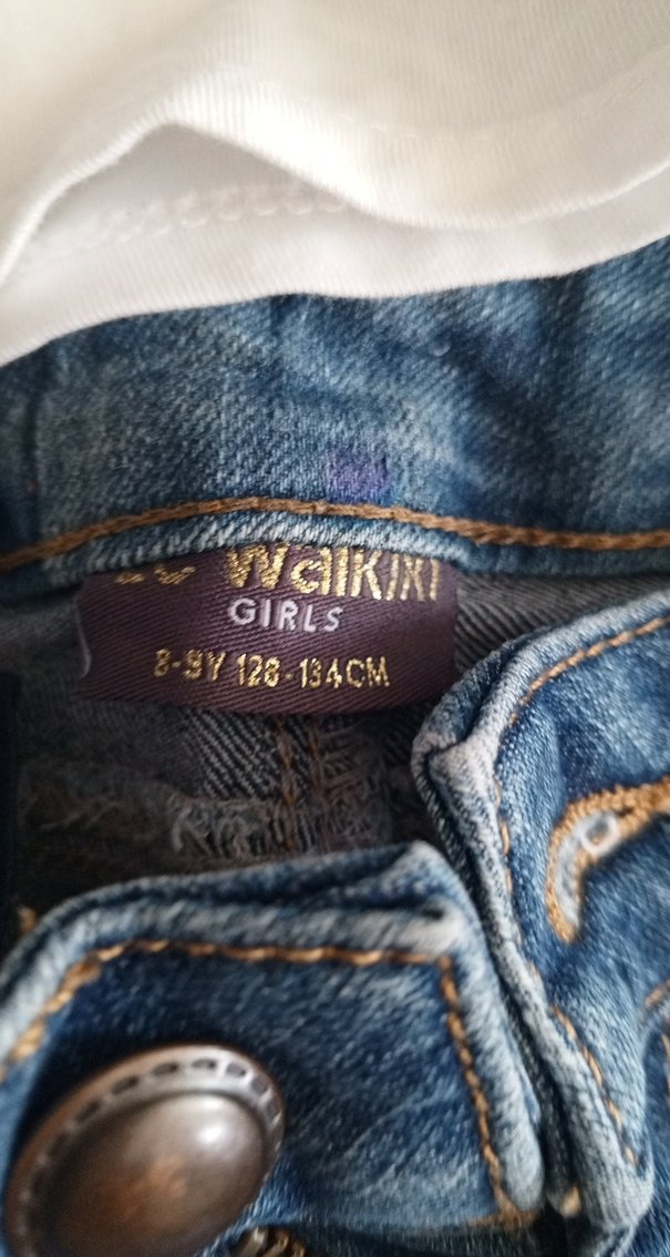 kız çocuk Mavi Normal Boy Kot Pantolon ve tşört - Görsel 2